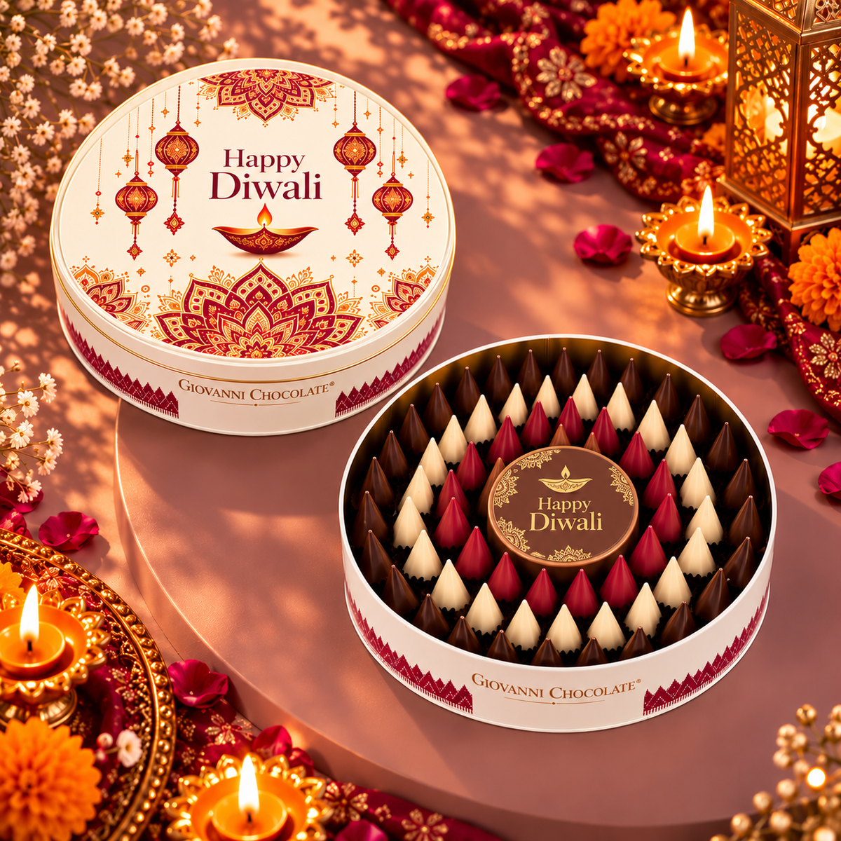 Al Dawali Large Cone Biscuit Metal Box