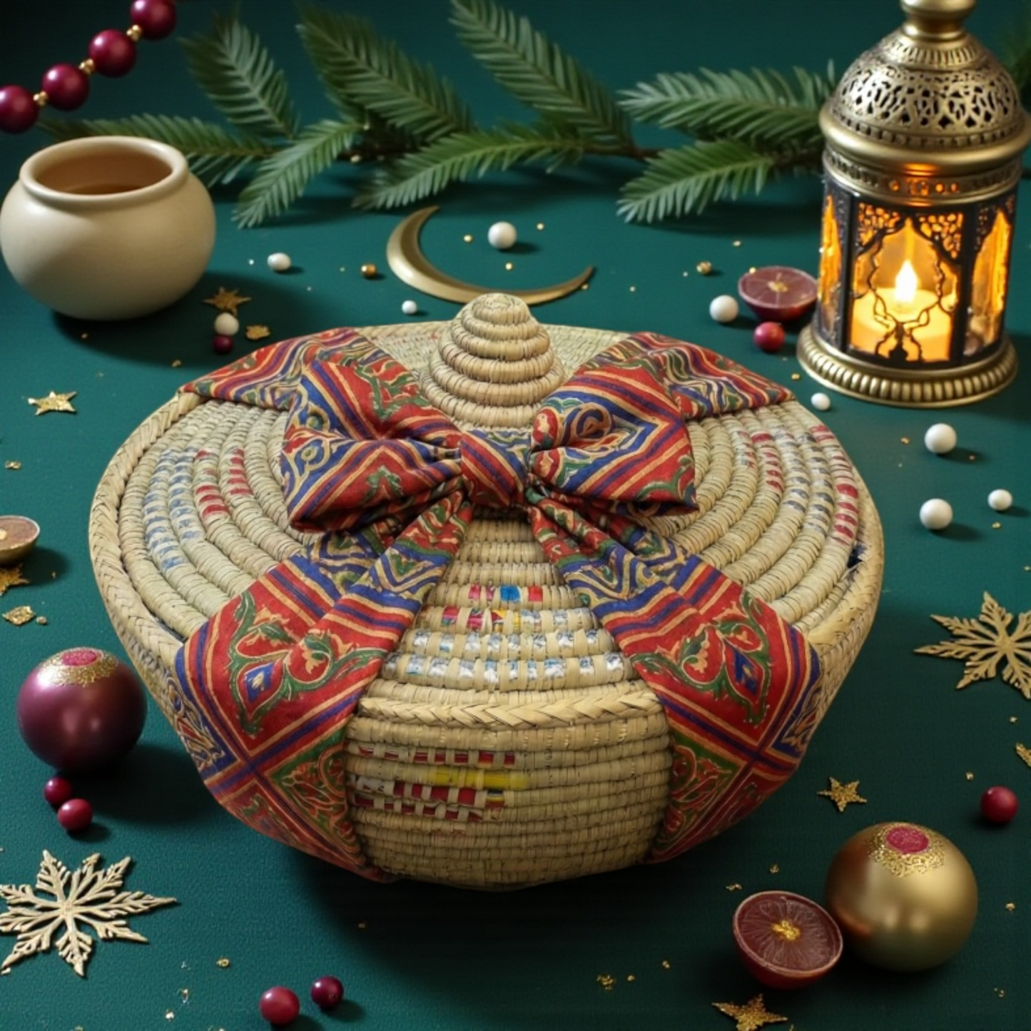 Al Maha Palm Frond Luxury Stuffed Dates Masterpiece 1 خوص المها تحفة التمور الفاخرة 1