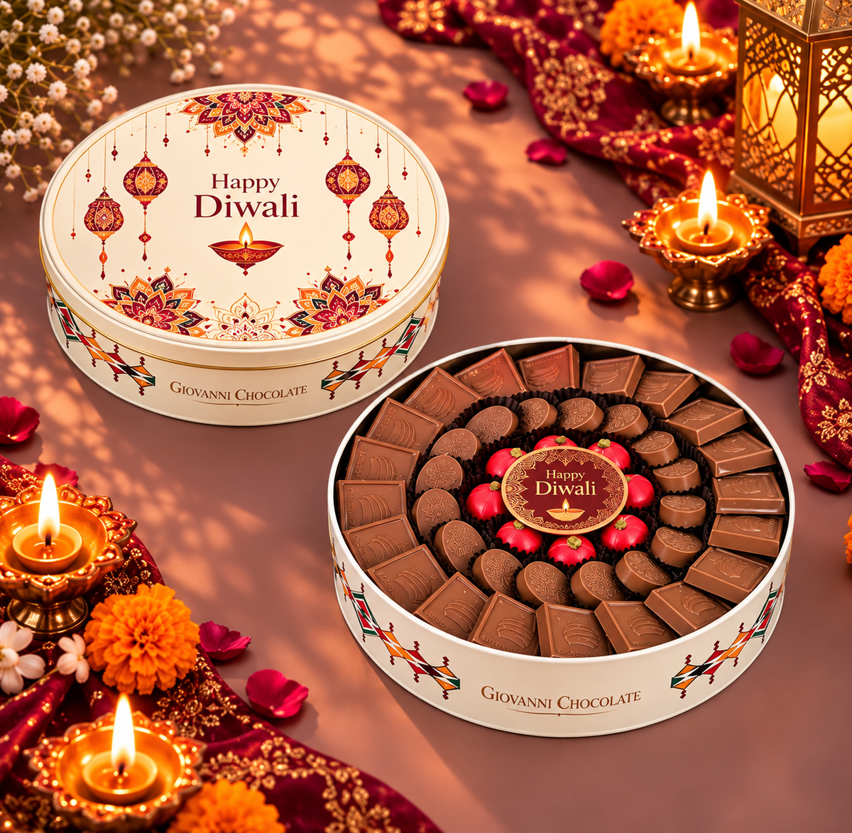 Al Dawali Assorted Chocolate Metal Box – 1 kg