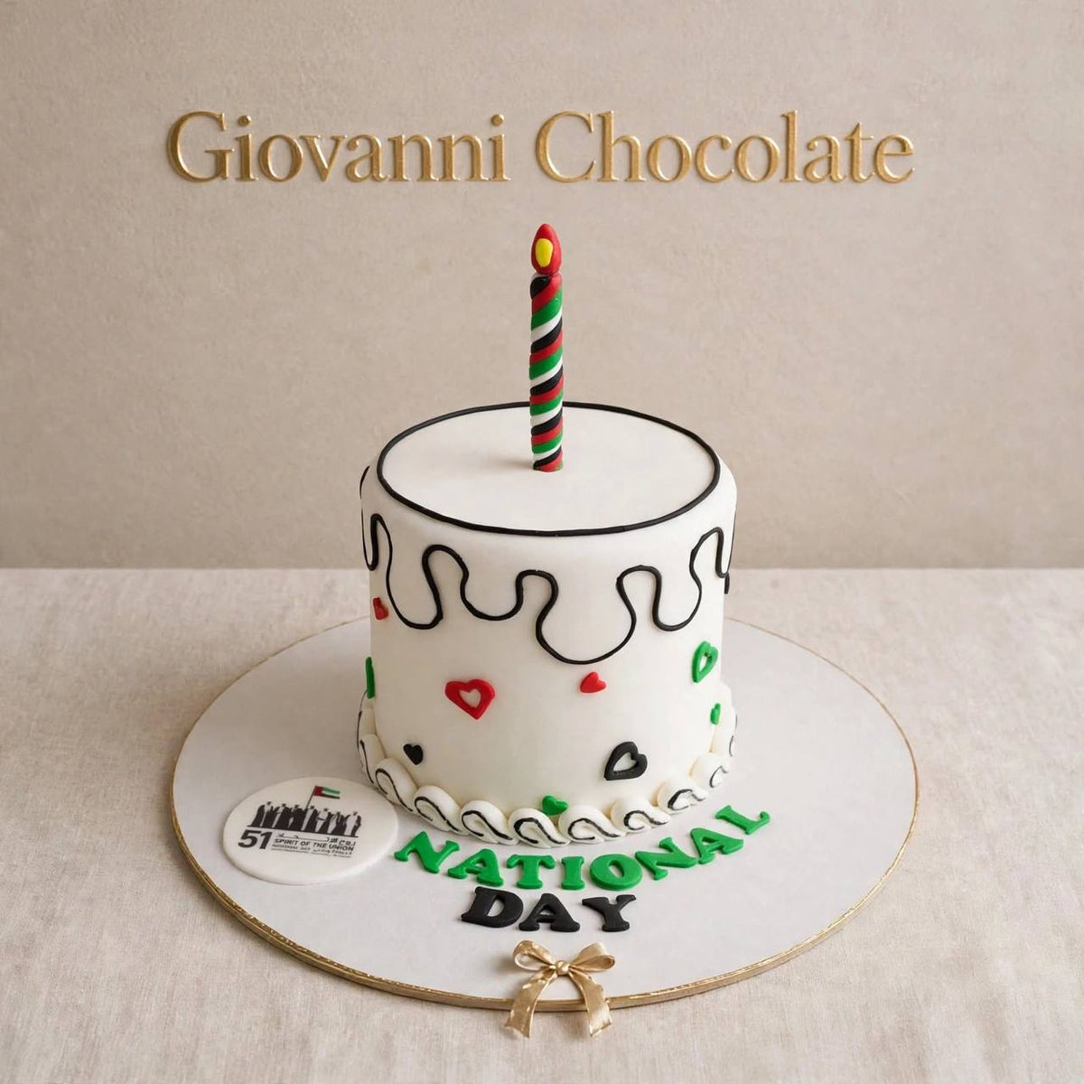 National Day doodle cake with candle | GC-100