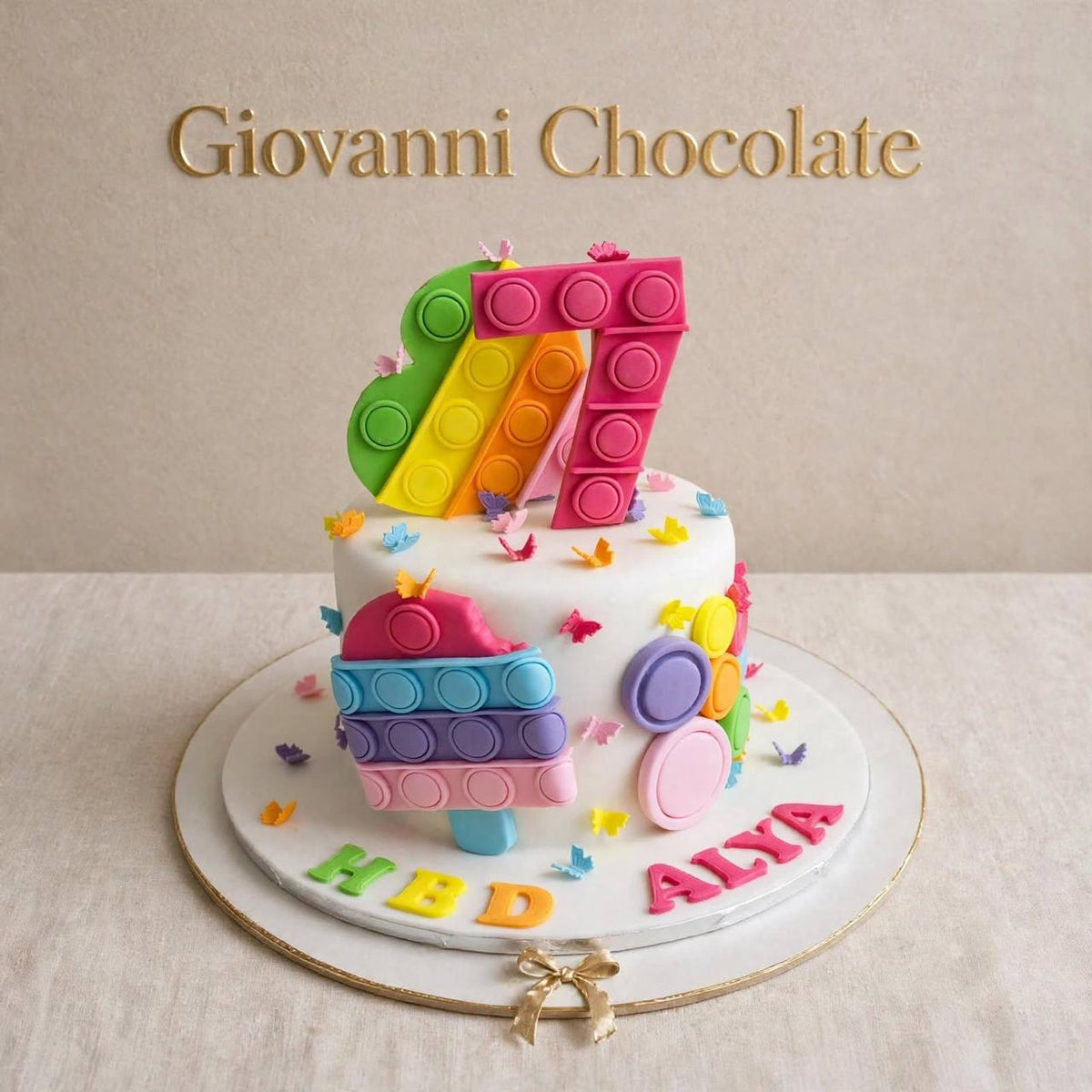 Colourful building-blocks kids cake | GC-76