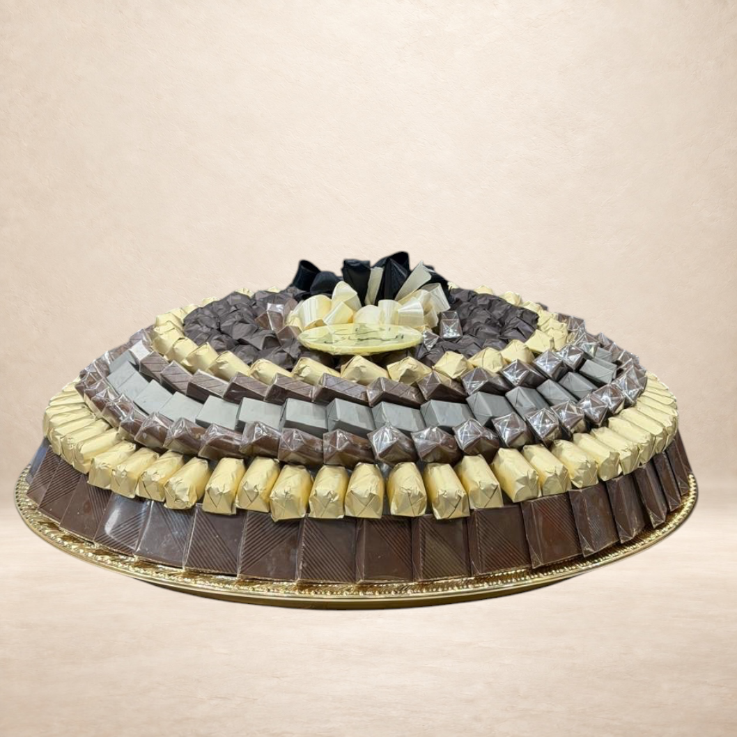 صينية شوكولاتة مغلفة سلوفان مع تغليف عادي – كبيرة TRP | Large Cellophane & Regular Wrapped Chocolate Tray – TRP