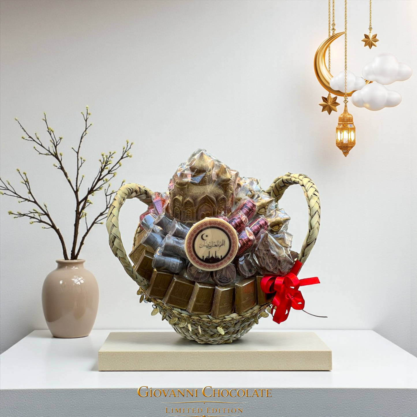 Luxury Palm Basket with Chocolate سلة خوص فاخرة بالشوكولاتة