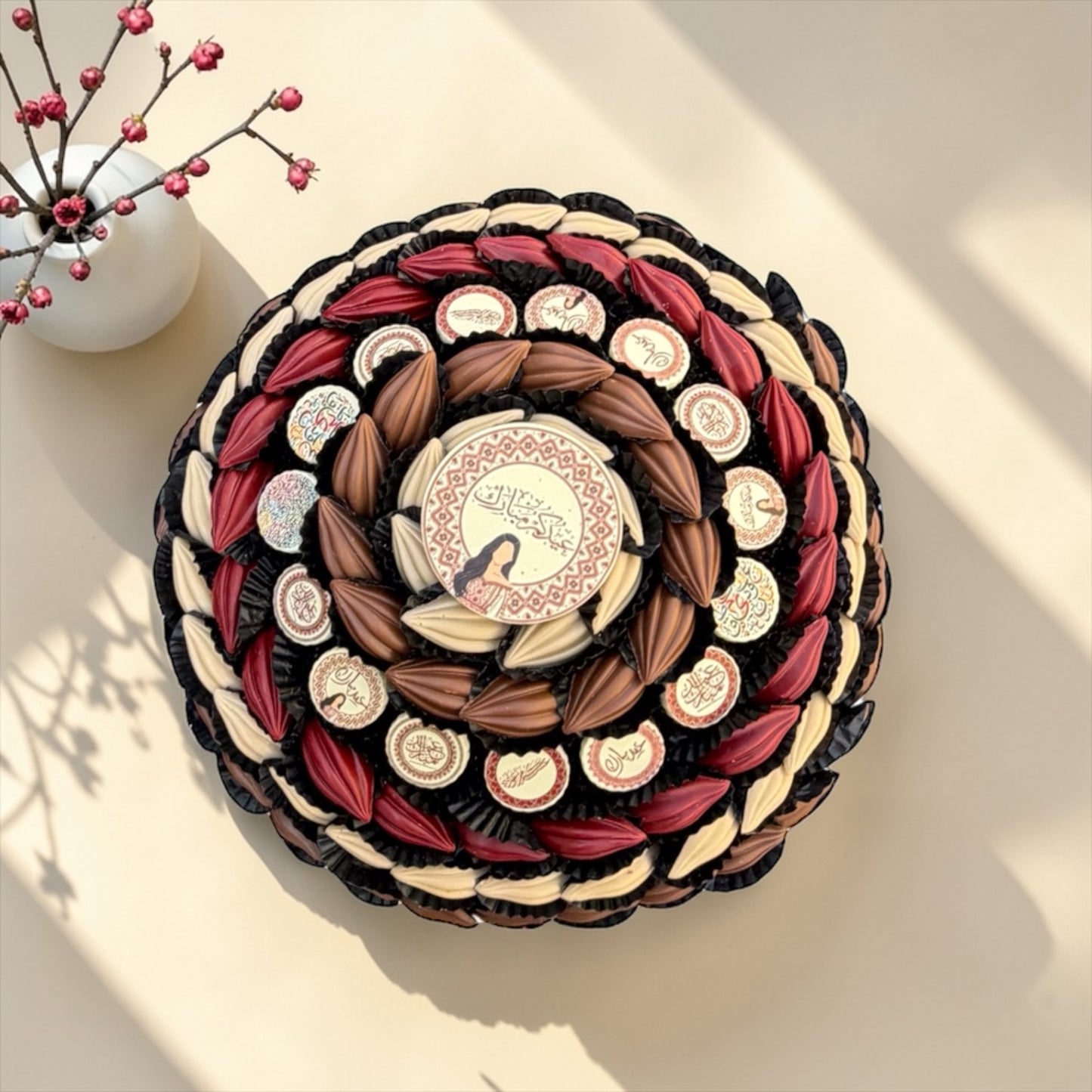Belgian Chocolate Eid Porcelain Platter | صحن بورسلين مع شوكليت بلجيكي للعيد