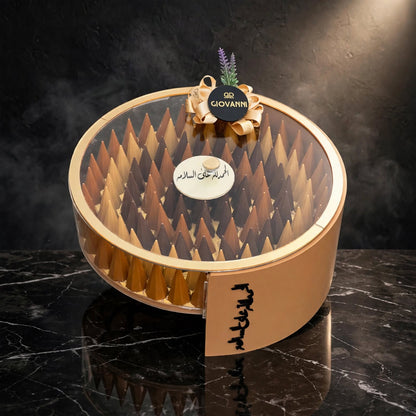 بوكس أكريليك دائري كون مزدوج | Round Acrylic Box – Double Chocolate Cones