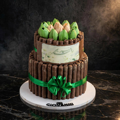 هرم فاين فير طبقتين مع ورد – الشكل الثاني | Two-Tier Fine Fair Pyramid with Roses – Design 2