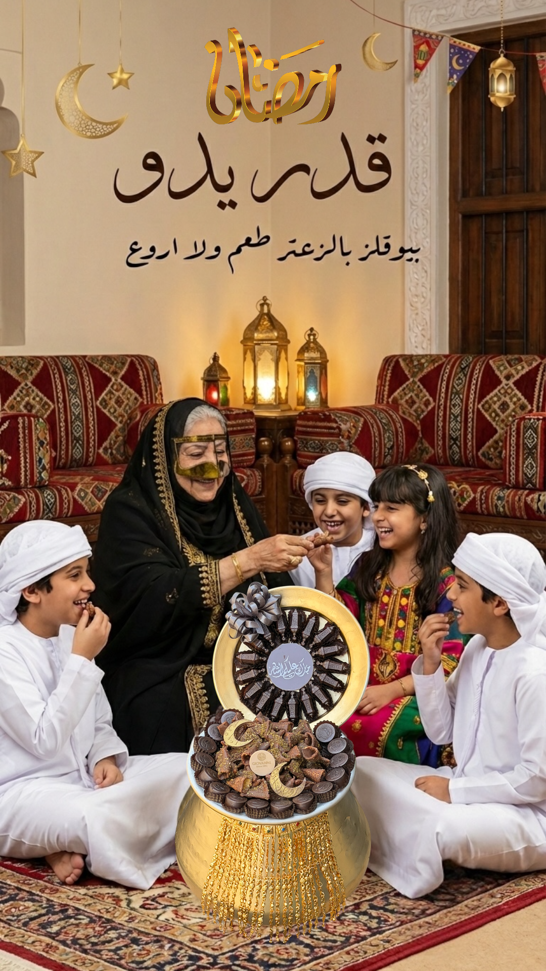 Yadoo Heritage Large Tray with Thyme Bugles Chocolateصحن يدو التراثي الكبير مع شوكليت بيوقلز بالزعتر – شوكولاتة بلجيكية فاخرة من جيوفاني