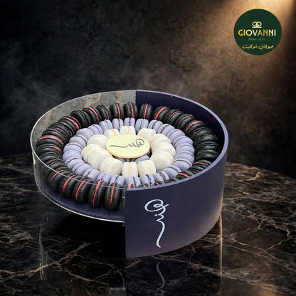 ستاند أكريليك دائري مكرون – 1.6 كغ | Round Acrylic Stand – Macarons (1.6 kg)