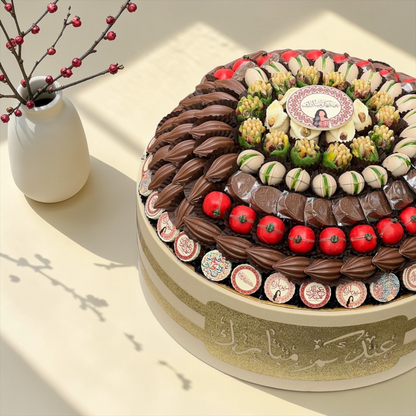 تشكيلة شوكليت فاخرة لعيد الفطر – صحن كبير جلد مع تشكيلة سيجنتشر جيوفاني / Luxury Eid Chocolate Gift – Giovanni Premium Selection 2000g