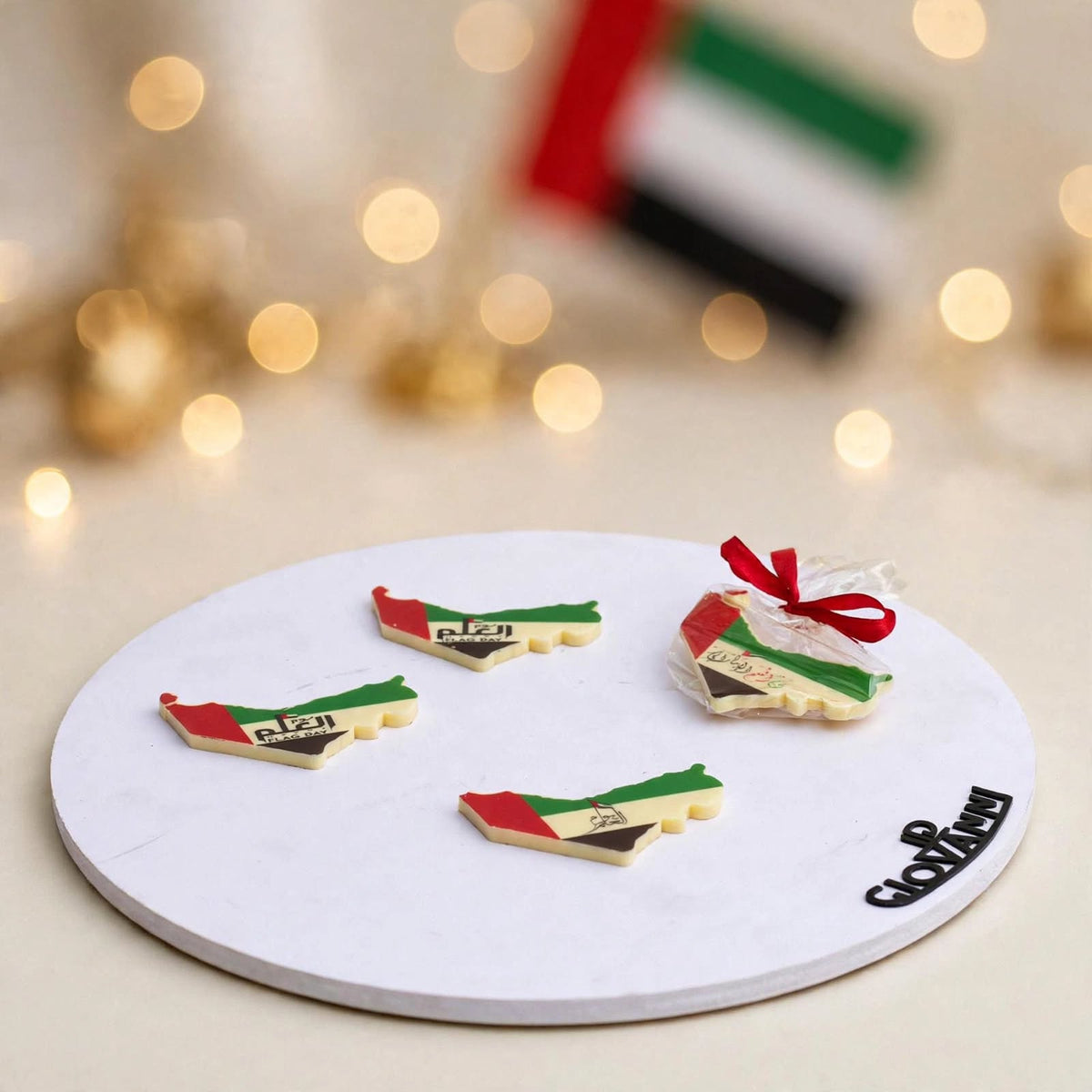 خريطة الإمارات شوكولاتة مغلفة بالسيلوفان | Cellophane-Wrapped UAE Map Chocolate