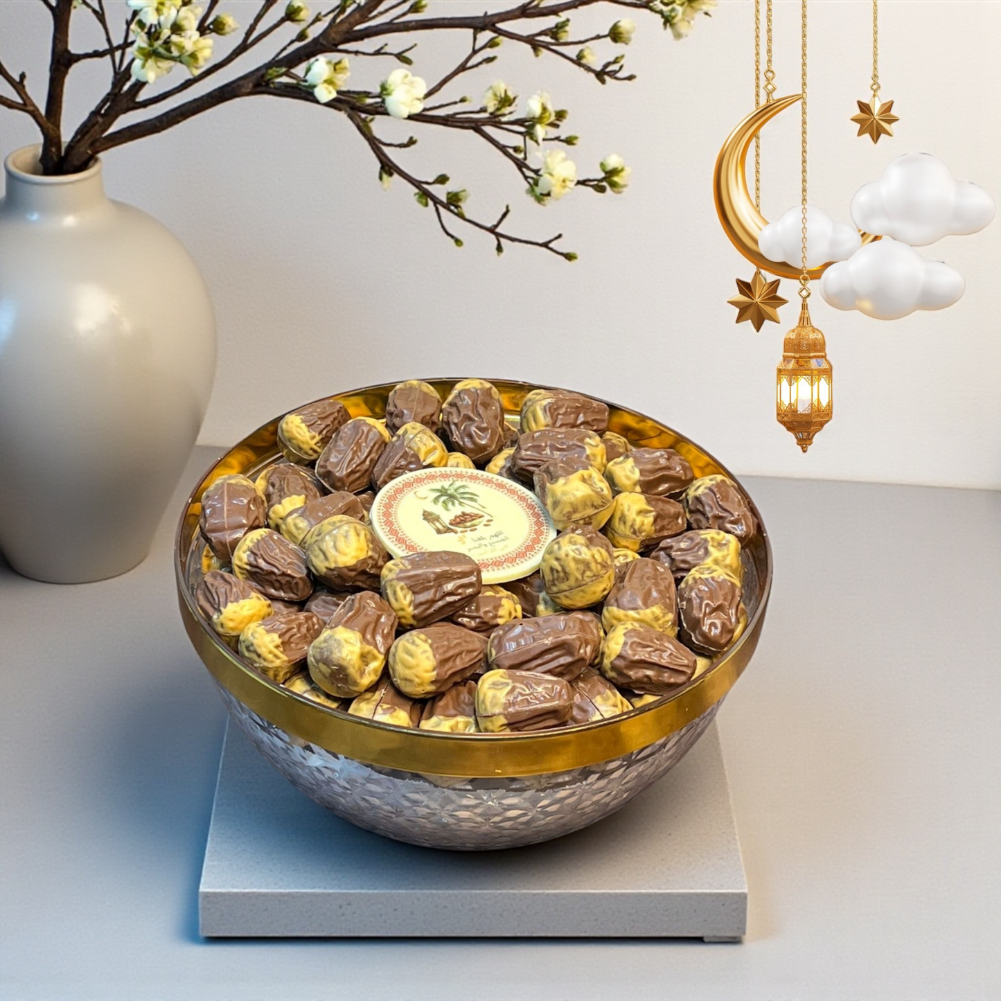 Chocolate Date-Shaped Platter with Mixed Fillings  صحن شوكولاتة على شكل تمر بحشوات ميكس — 1.2 كجم