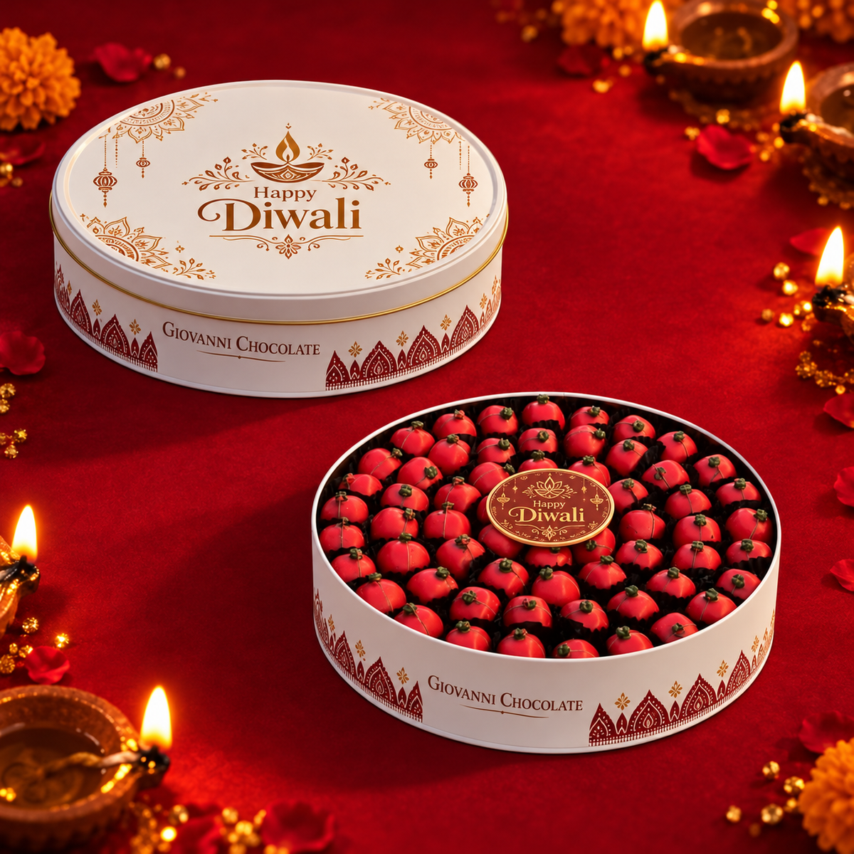 Al Dawali Pomegranate Chocolate Metal Box