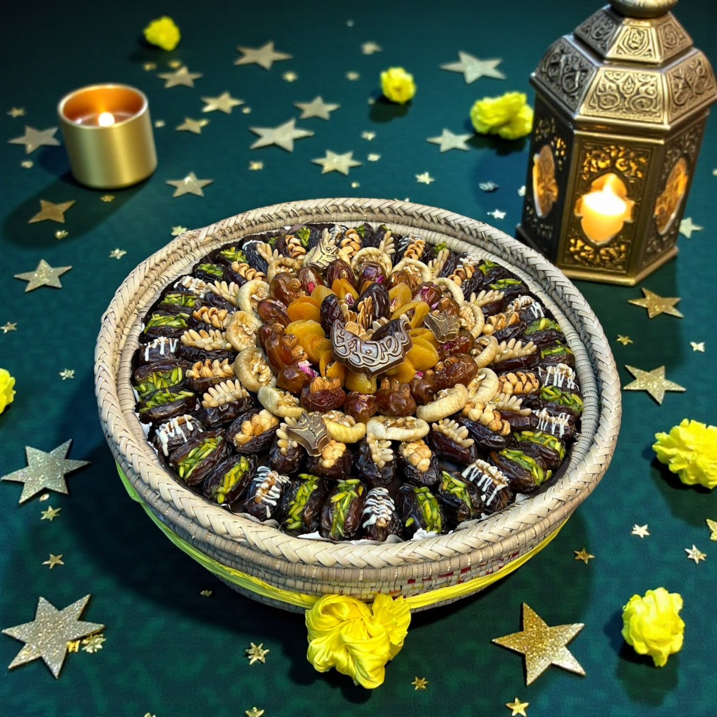 Al Maha Palm Frond  Luxury Stuffed Dates Masterpiece 2   خوص المها  تحفة التمور الفاخرة 2