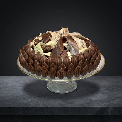 صحن شوكولاتة الكاكاو بشرائط قابلة للطباعة | Cocoa Chocolate Platter with Printable Ribbons