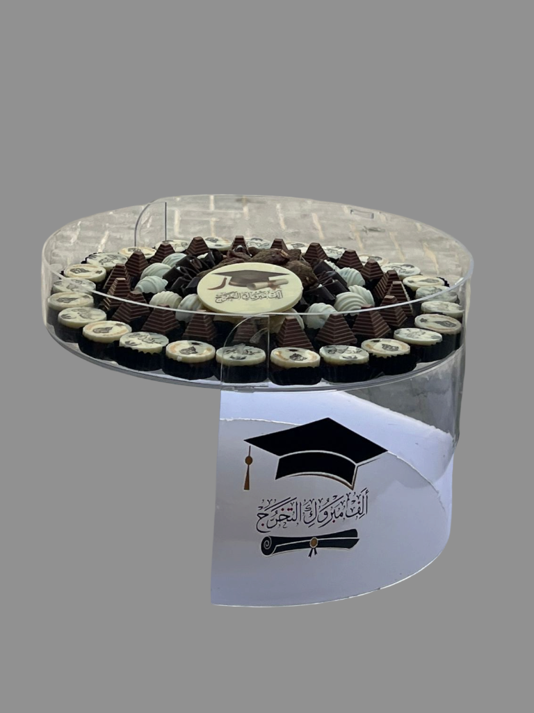 Graduation Transparent Acrylic Stand with Chocolate | E67