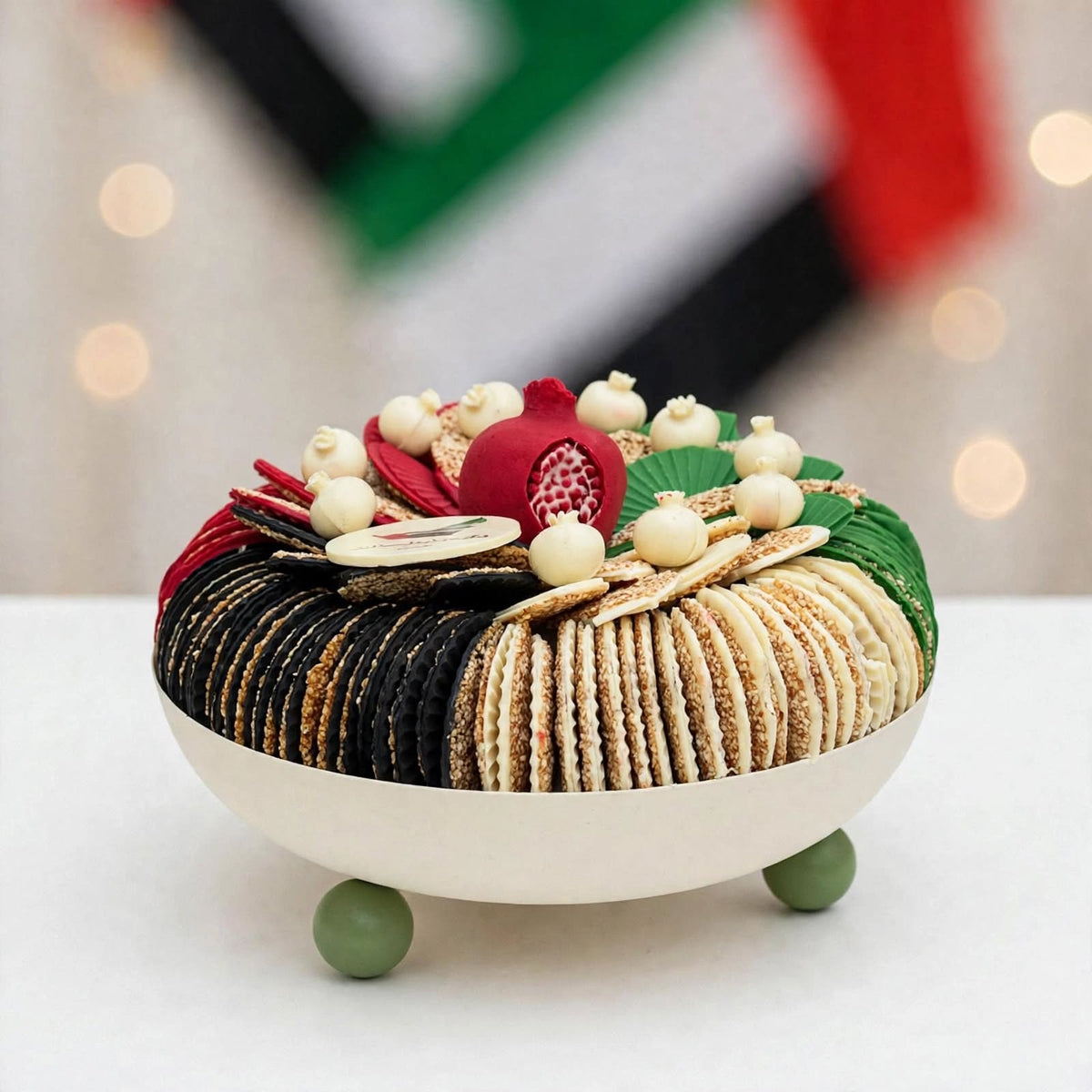 صحن شوكولاتة سمسم مروحة لوكشري | Luxury Sesame Fan Chocolate Platter