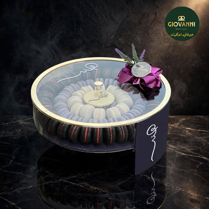 ستاند أكريليك دائري مكرون – 1.6 كغ | Round Acrylic Stand – Macarons (1.6 kg)