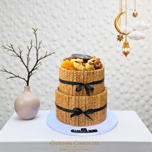 Luxury Caramelized Sesame Pyramid with Figs, Apricots & Dates هرم سمسم مكرمل فاخر مع تين ومشمش وتمر