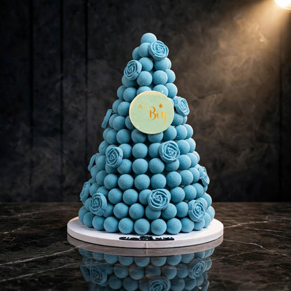 هرم مخمل أزرق شوكولاتة بمبون | Blue Velvet Bonbon Chocolate Pyramid