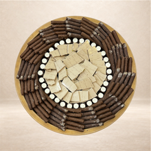 صحن جلد كبير فاين فير مع شوكليت مكسر قابل للطباعة | Large Leather Fine Fair Platter with Custom Printable Broken Chocolate