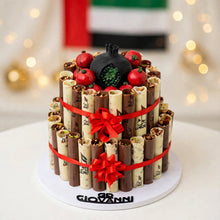 هرم سيجار مطبوع بالمكسرات والرمان – طابقين | Printed Cigar Pyramid with Nuts & Pomegranate – 2 Tiers