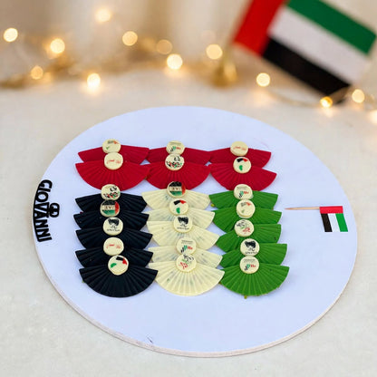 شوكولاتة مروحة بألوان العلم – 20 قطعة | UAE Flag Fan Chocolate – 20 Pieces