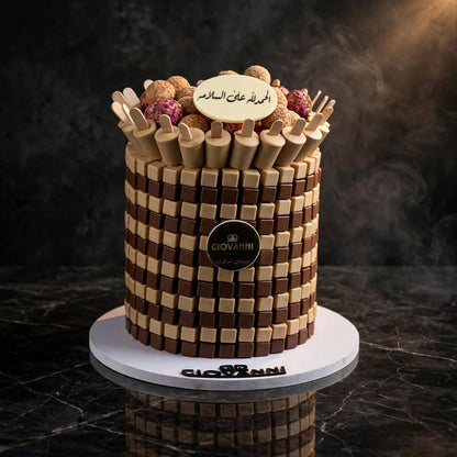 هرم ستيك مع ترافل ومربعات شوكولاتة صغيرة | Stick Pyramid with Truffles & Mini Chocolate Squares