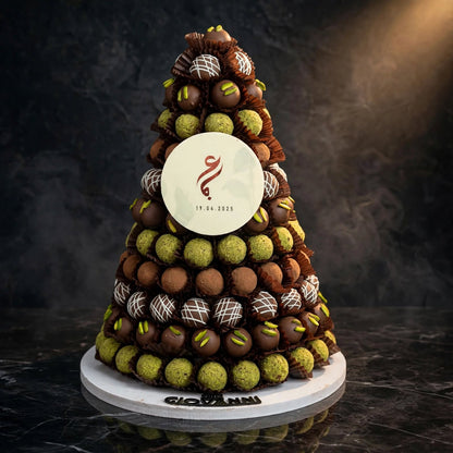 هرم ترافل بالفستق والنوتيلا والبندق وكيندر | Truffle Pyramid – Pistachio, Nutella, Hazelnut & Kinder