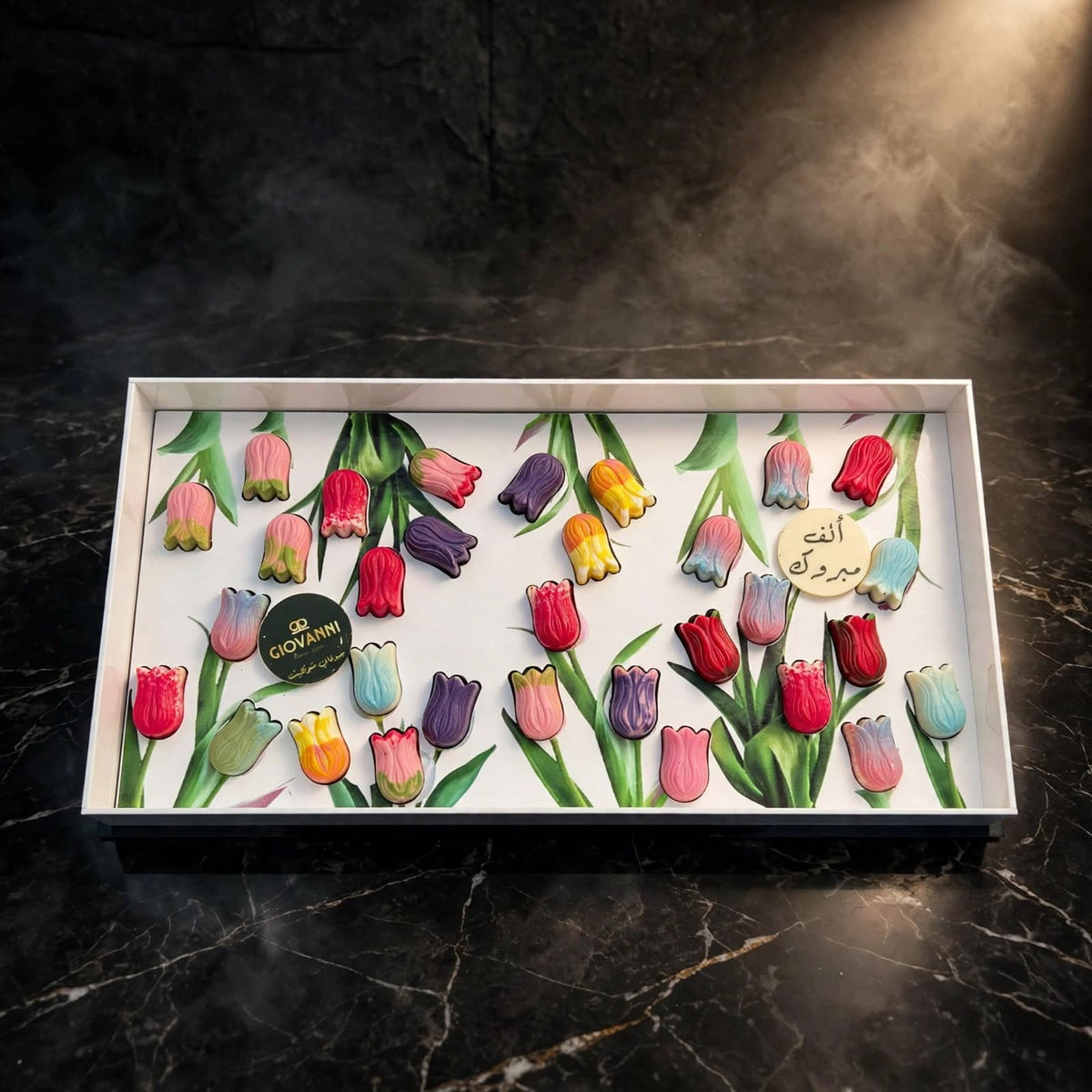 بوكس أكريليك دائري كون مزدوج | Round Acrylic Box – Double Chocolate Cones