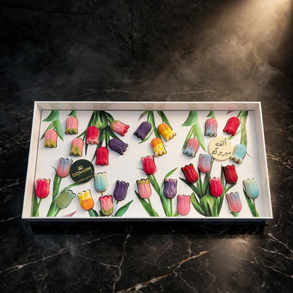 بوكس أكريليك دائري كون مزدوج | Round Acrylic Box – Double Chocolate Cones