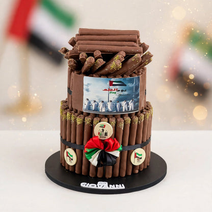 هرم فاين فير بطابقين مع شعار يوم العلم الإماراتي | UAE Flag Day Fine Fare Pyramid with Printed Emblem – 2 Tiers
