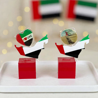 بوكس توزيعات شوكولاتة مع خريطة الإمارات وستيك | UAE Map Chocolate Favor Box with Stick