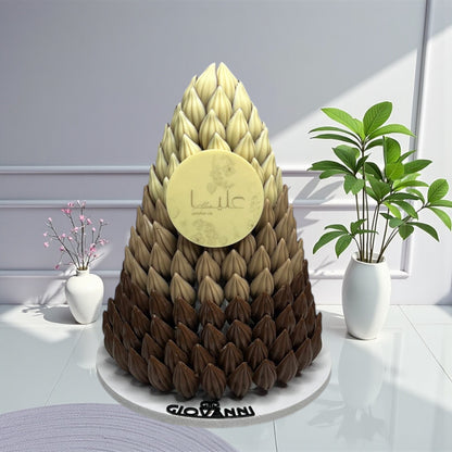 هرم شوكولاتة حبة الكاكاو بطباعة مخصصة
Cocoa Bean Chocolate Pyramid – Custom Printed