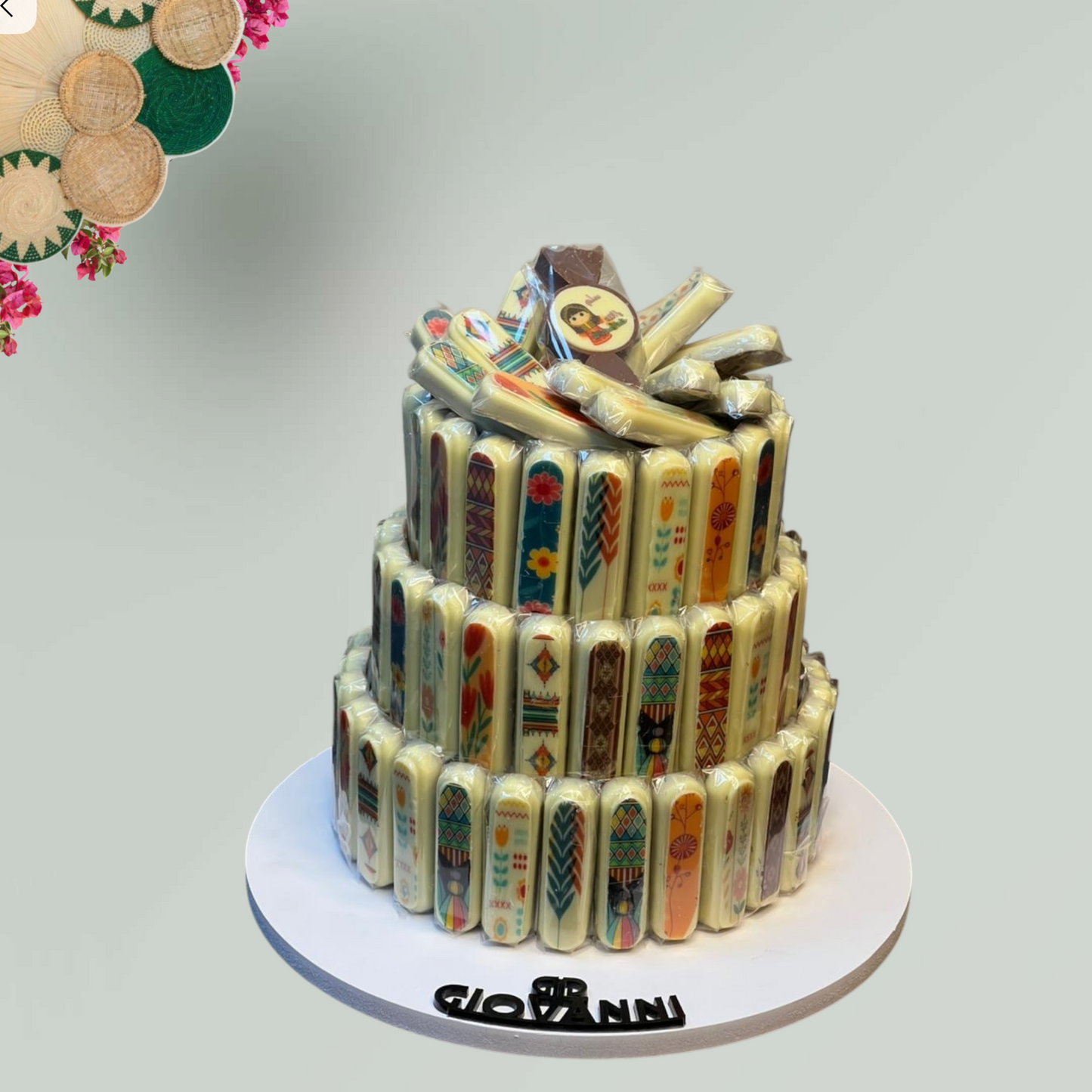 هرم توزيعات شوكليت مطبوع  مغلف نيلون– حق الليلة