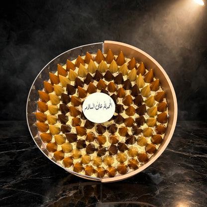 بوكس أكريليك دائري كون مزدوج | Round Acrylic Box – Double Chocolate Cones