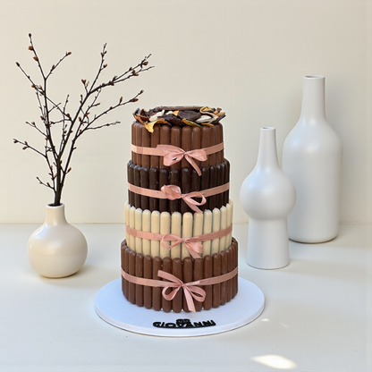 Luxury Chocolate Stick Pyramid with Dried Fruits & Nuts هرم ستيك شوكليت فاخر مع فواكه مجففة بالمكسرات