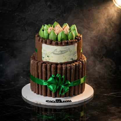 هرم فاين فير طبقتين مع ورد – الشكل الثاني | Two-Tier Fine Fair Pyramid with Roses – Design 2