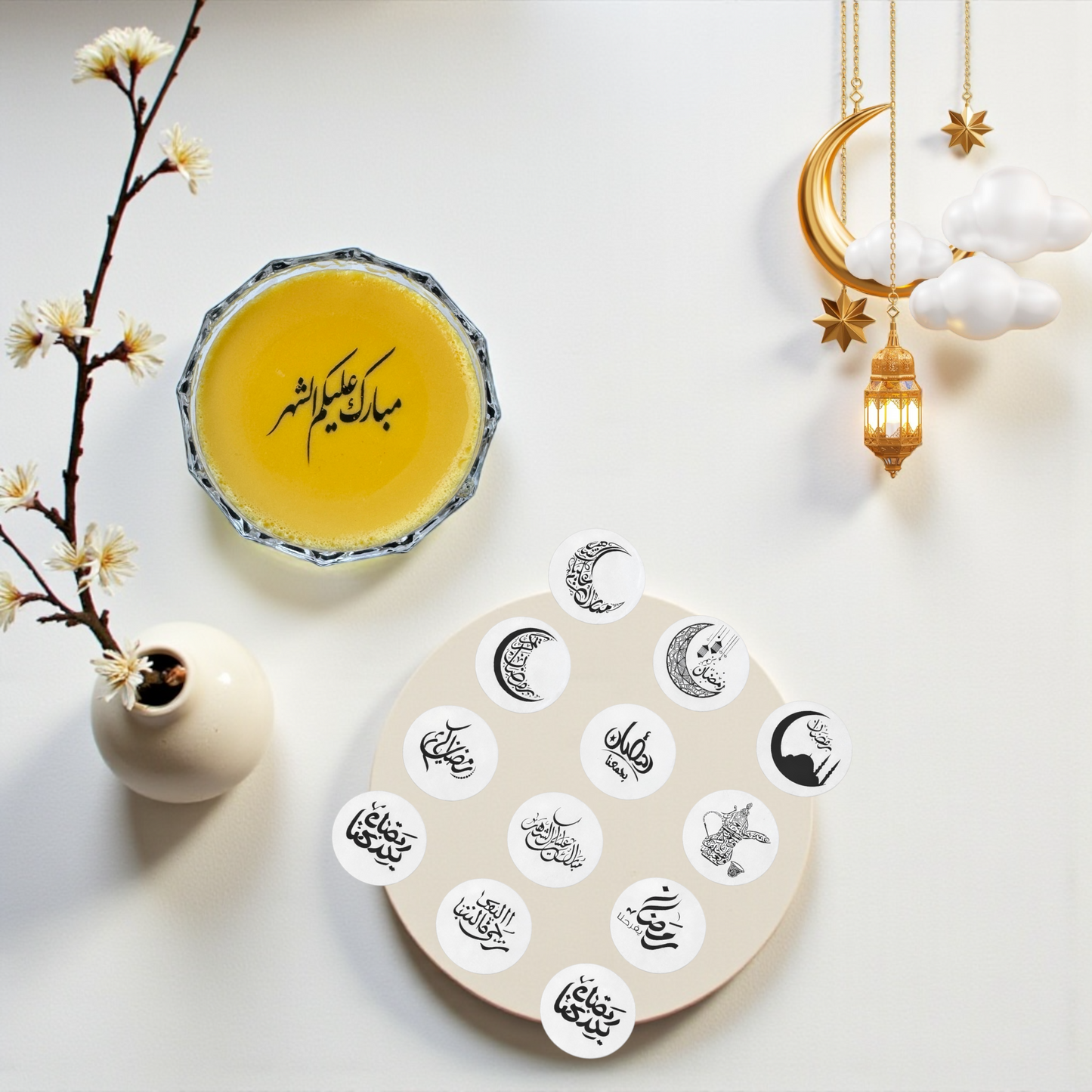 Edible Sugar Paper for Caramel & Jelly – Ramadan Print – 12 Pieces  ورق سكر صالح للأكل للكراميل والجيلي – طباعة رمضان – 12 قطعة