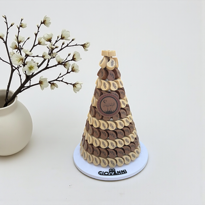 Luxury Ramadan Theme Chocolate Teardrop Pyramid – Assorted Fillings – 1.5 kg هرم شوكليت دمعة فاخر بطباعة ثيم رمضان – حشوات ميكس – 1.5 كجم