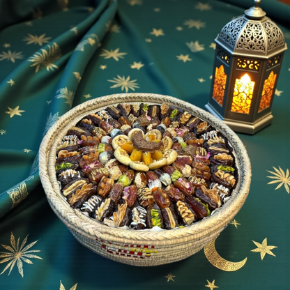 Al Maha Palm Frond  Luxury Stuffed Dates Masterpiece 1   خوص المها  تحفة التمور الفاخرة 1