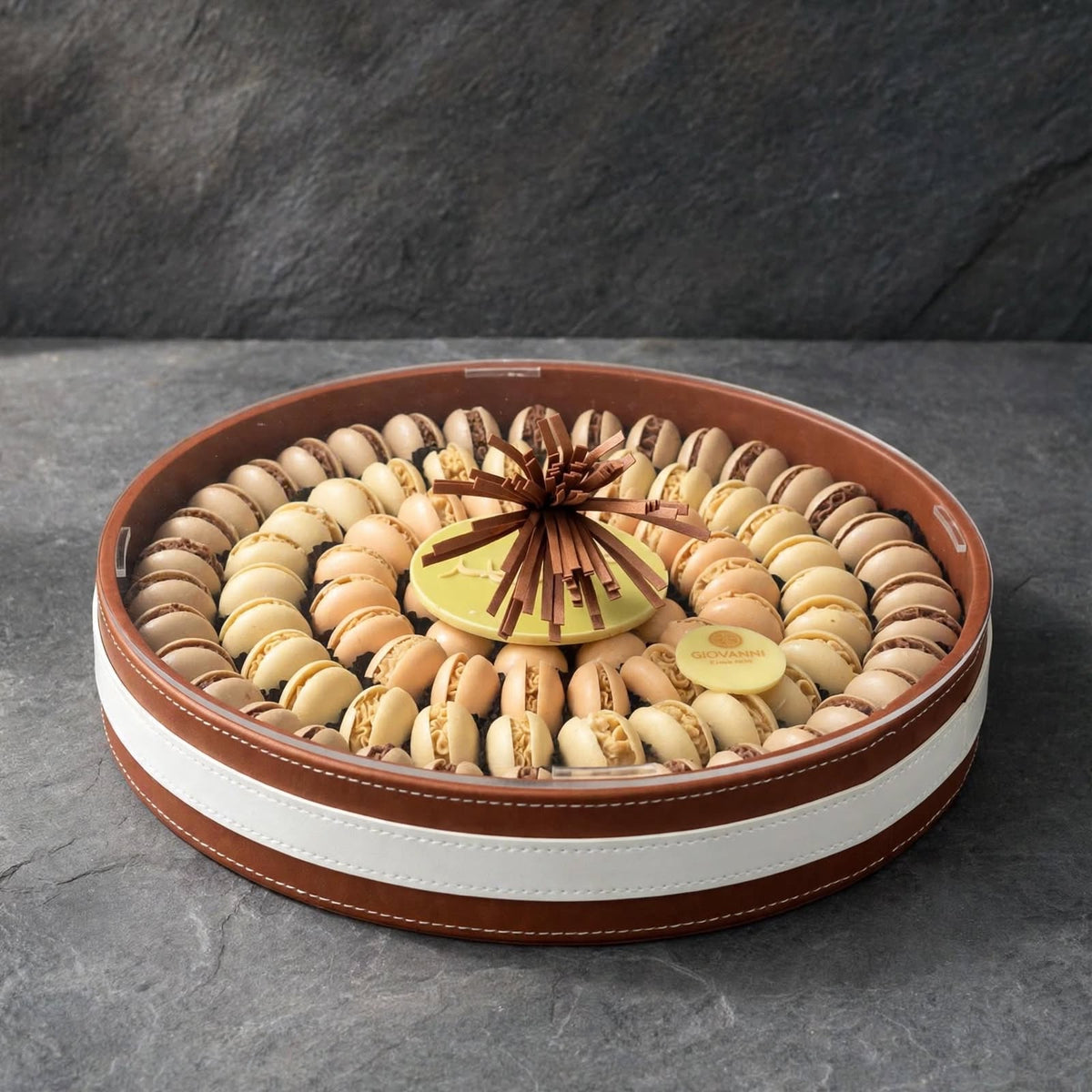 صينية جلد – شوكليت برجر | Leather Tray – Burger Chocolate