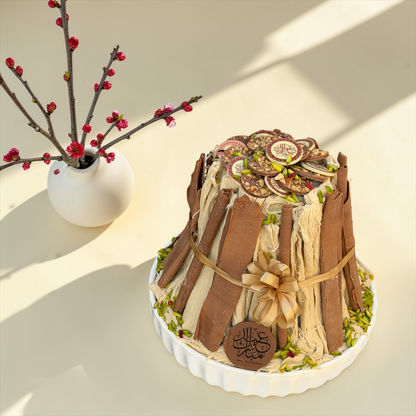 Luxury Porcelain Platter – Rahash Flake &amp; Chocolate Flake صحن بورسلين فاخر مع حلاوة رهش فليك وشوكليت فليك