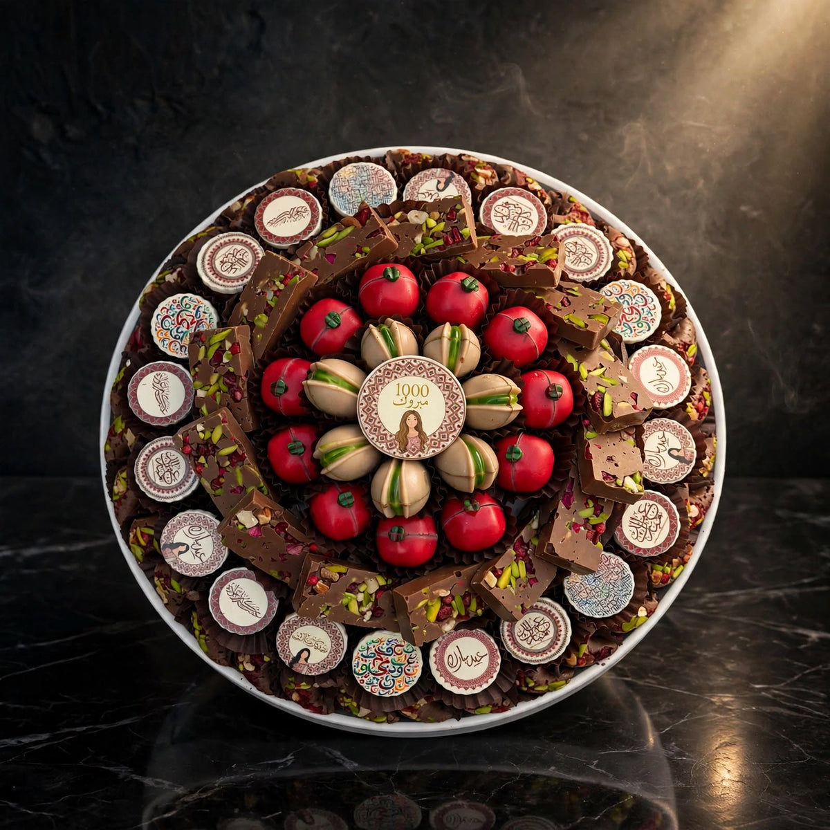 صحن بورسلين شوكولاتة مشكلة مفتوحة | Porcelain Plate – Open Assorted Chocolate
