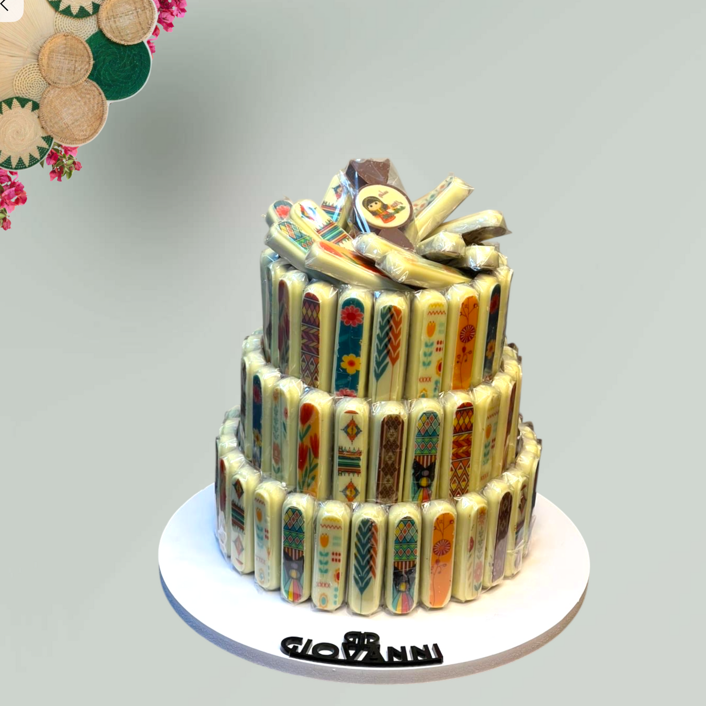 هرم توزيعات شوكليت مطبوع  مغلف نيلون– حق الليلة