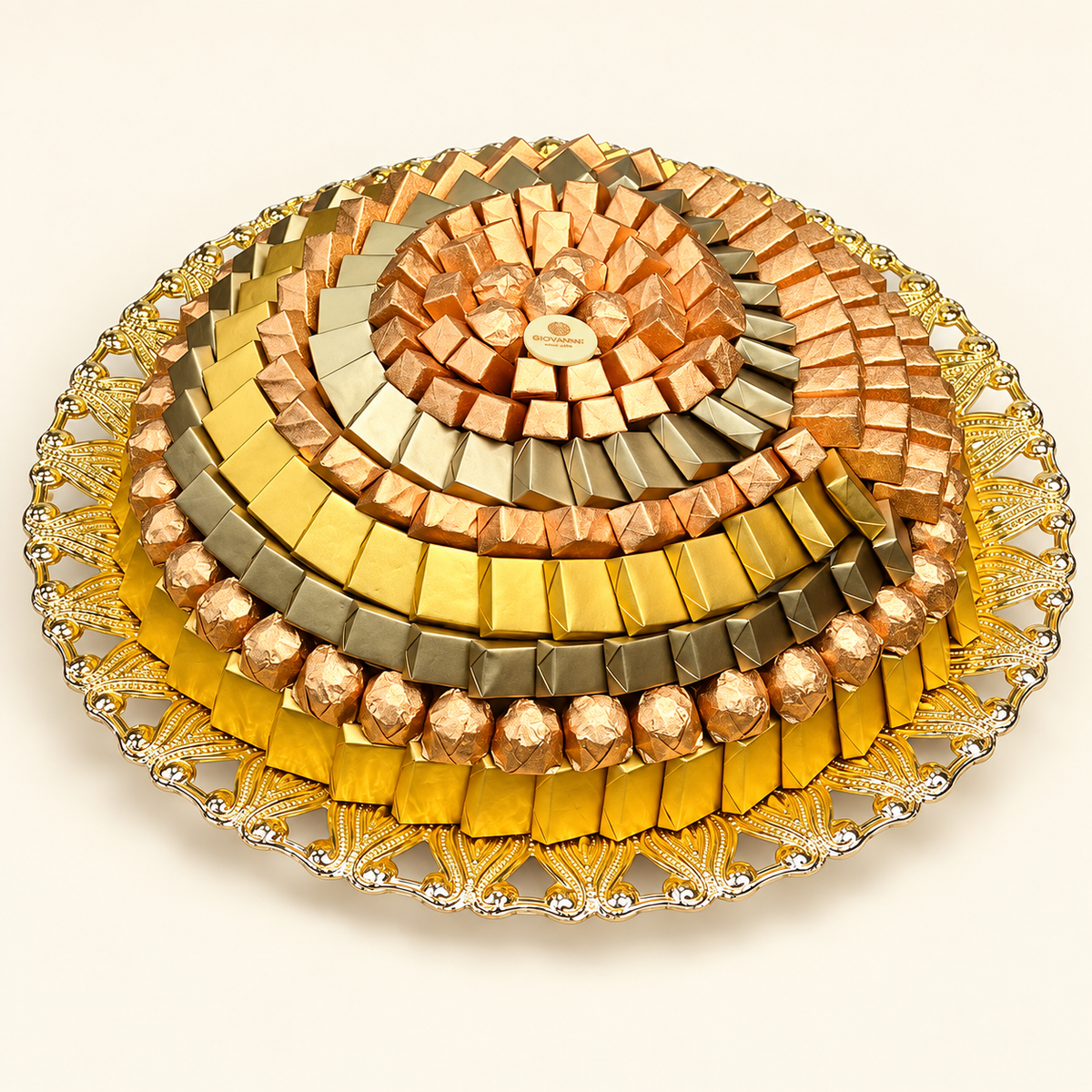 صحن ستانلس كبير دائري | Large Round Stainless Steel Platter
