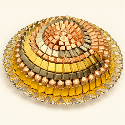 صحن ستانلس كبير دائري | Large Round Stainless Steel Platter