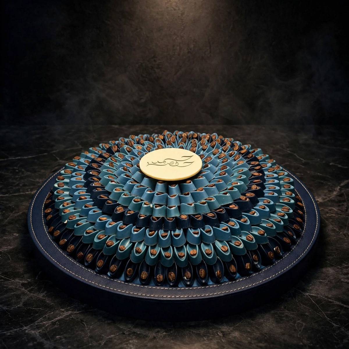 صحن جلد كبير شوكولاتة كاكاو مشكلة | Large Leather Tray – Assorted Cocoa Chocolate