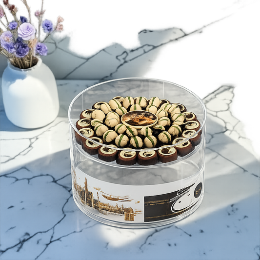 Giovanni Luxury Acrylic Platter with Signature Belgian Chocolate – Hajj Collection