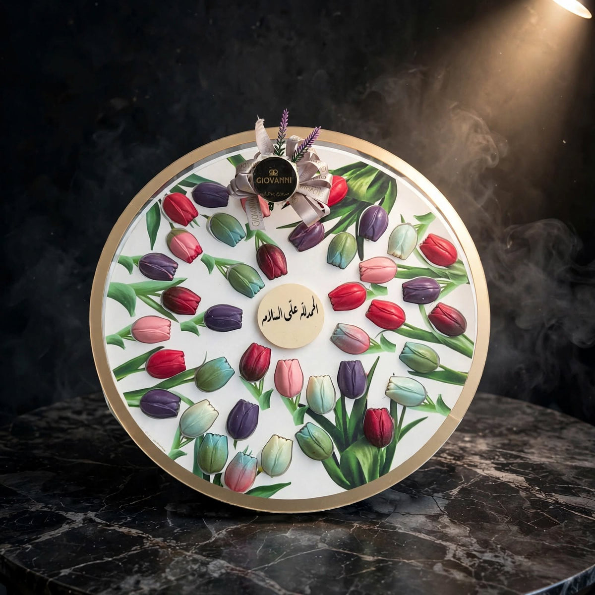 بوكس دائري شوكولاتة لوتس | Round Lotus Chocolate Box