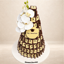 هرم شوكليت مطبوعة مربعة | Square Printed Chocolate Pyramid